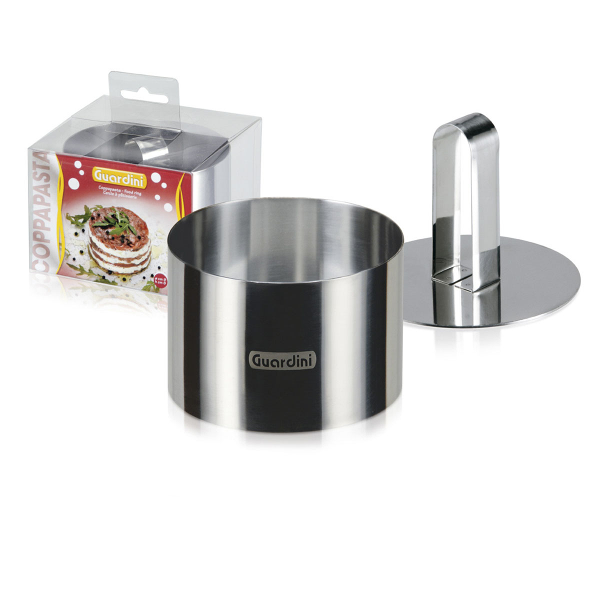 Pedrini Coppapasta In Acciaio Inox Set 2 Pezzi: Diametri 8 Cm E 9,5 Cm, Altezza 4 Cm, Per Dolci E Decorazioni