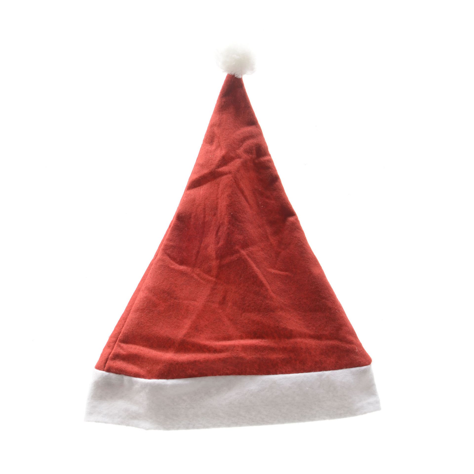 Cappello Di Babbo Natale Per Adulti - In Velluto Spesso Rosso E Bianco, Con Pon Pon, Per Feste E Foto
