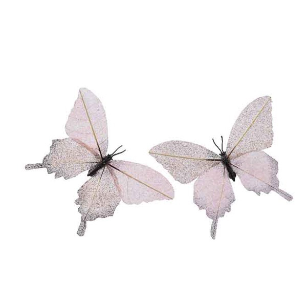 Ganz - Ornamento A Forma Di Farfalla In Zinco Con Scritta 'L'amore Di Una Nonna è Per Sempre' E Nastro In Organza Bianco