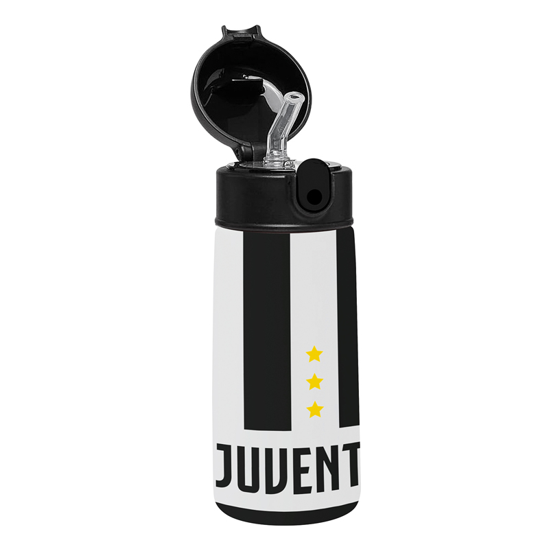 Juventus | BORRACCIA Seven Juventus BOTTLE KID Termica, Nero, Mantenimento Temperatura fino a 24h, Asilo, Scuola