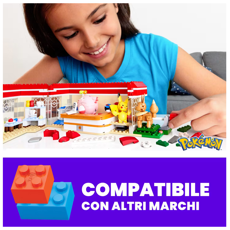 MEGA Pokémon - Mulino a Vento, set ambientato in campagna, per costruire il mulino a vento e la campagna circostante, Giocattolo per Bambini 7+ Anni, HKT21