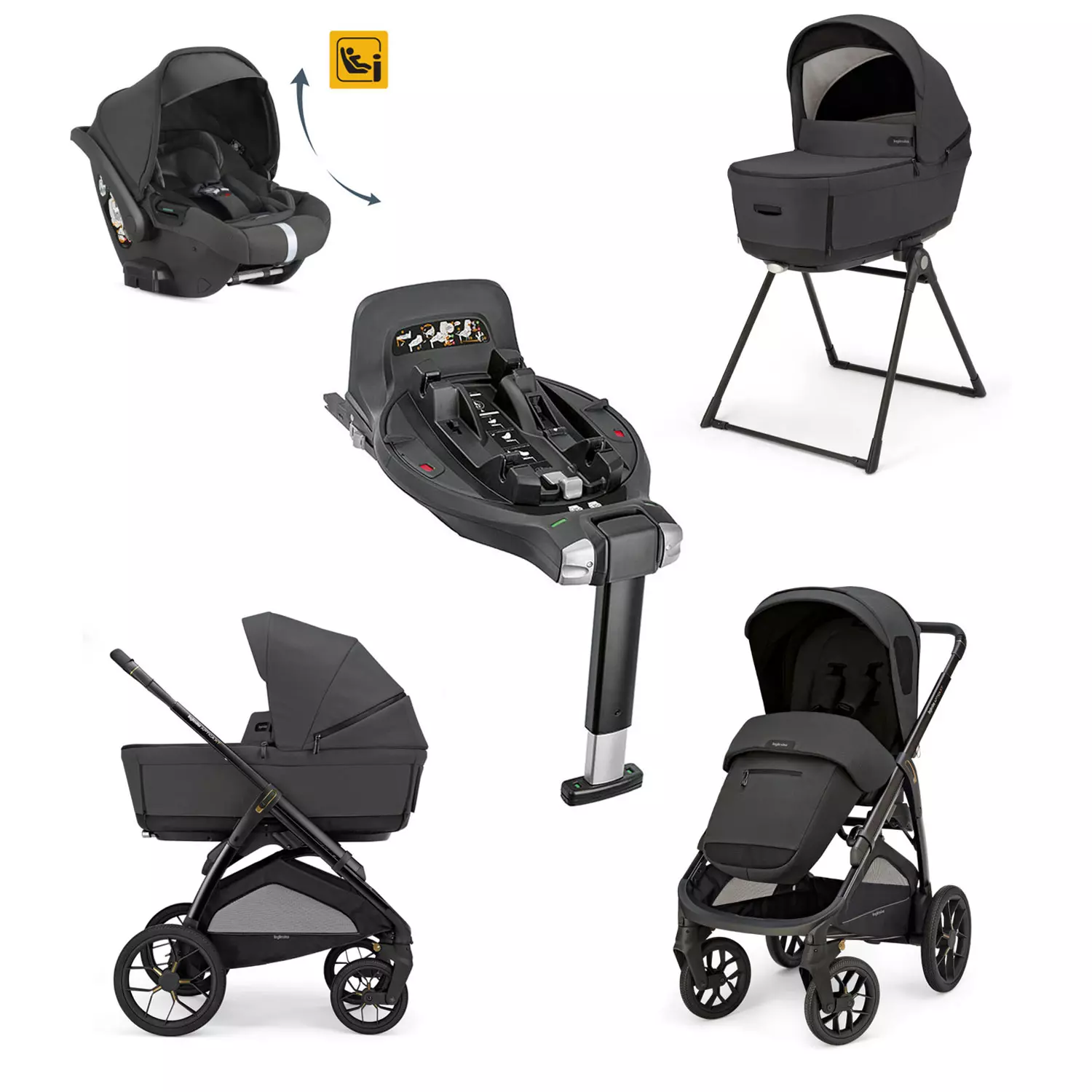 INGLESINA Sistema Modulare Trio Aptica Recline Velvet Grey Telaio Escluso - 7