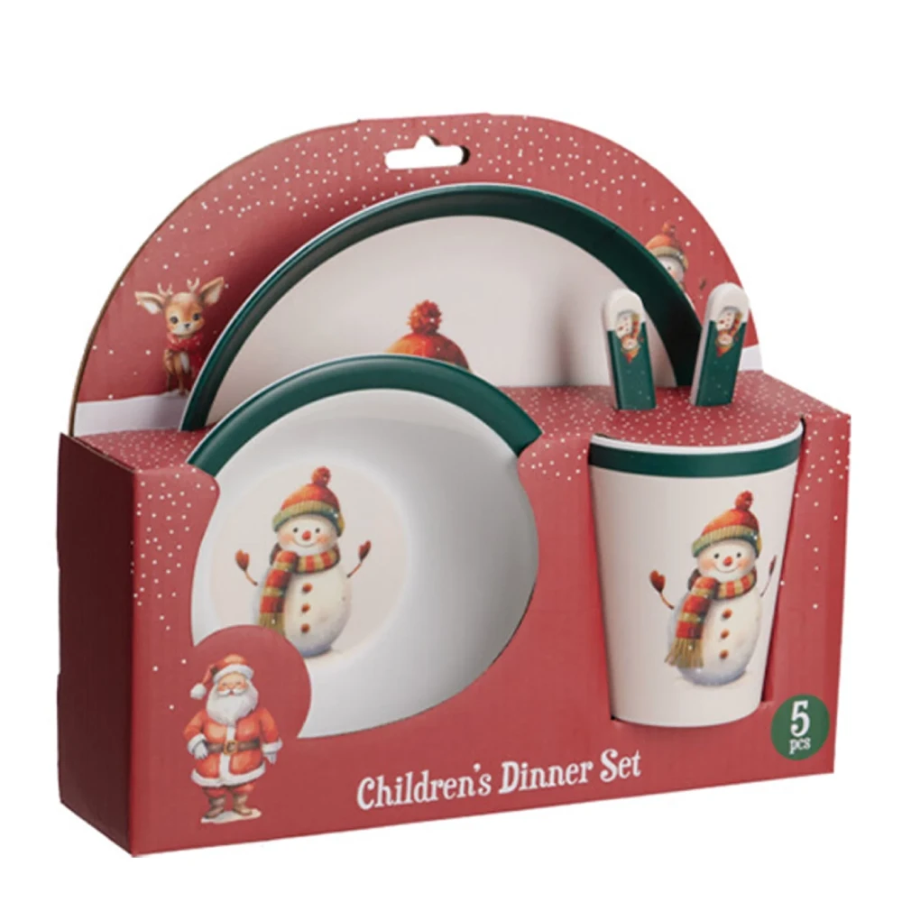 2 Piattini per bambini in melamina con decori Natalizi Design e produzione tutta Italiana. Disegni ideati dall'illustratrice per l'infanzia Simona Giudizio. (Rufolf e Slitta