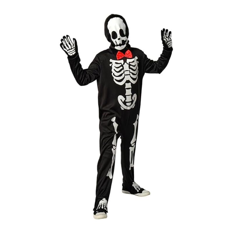 Costume da scheletro di Halloween, per bambini, ragazze, con
