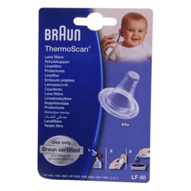 Immagine di Braun Coprilente Monouso LF40 per Termometro ThermoScan - Confezione da 40 Pezzi