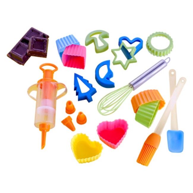 Immagine di Valigetta Pasticcere Bambini Brandani Baby Set 16 Pezzi in Silicone e Plastica