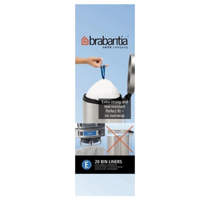 Immagine di Sacchetti Rifiuti Brabantia PerfectFit Codice E 20 Litri - Rotolo da 20 Pezzi