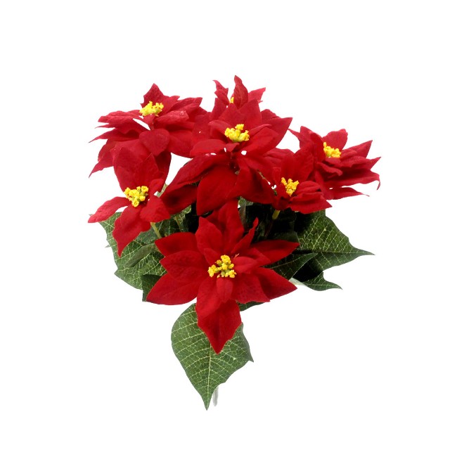 Immagine di Addobbo Floreale Stelle di Natale da 30cm - Rosse