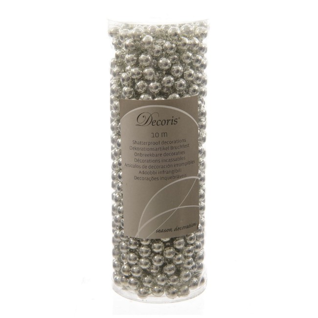 Filo Decorativo Natalizio con Palline 1000cm Argento