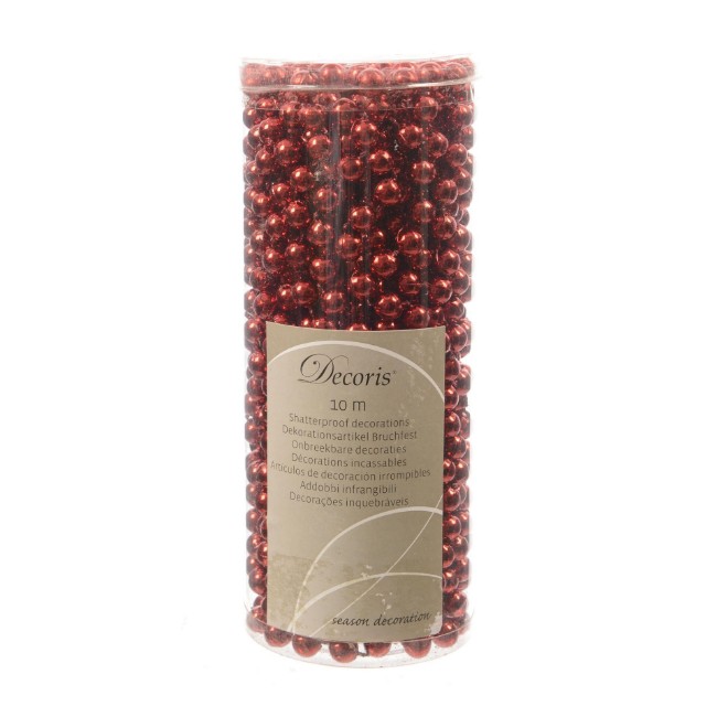 Filo Decorativo Natalizio con Palline 1000cm Rosso