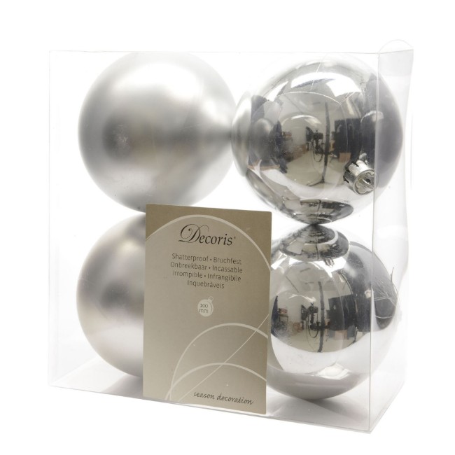 Immagine di 4 Palline Infrangibili 100mm - Argento