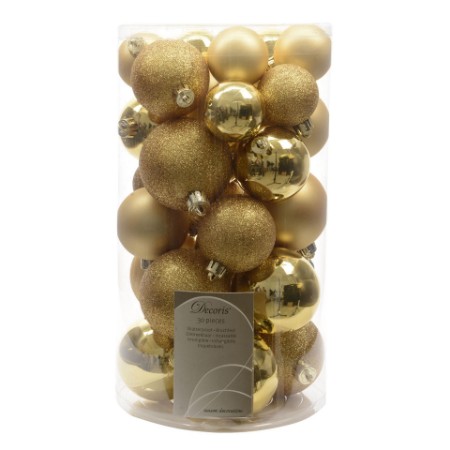 Immagine di 30 Palline di Natalizie Infrangibili Oro