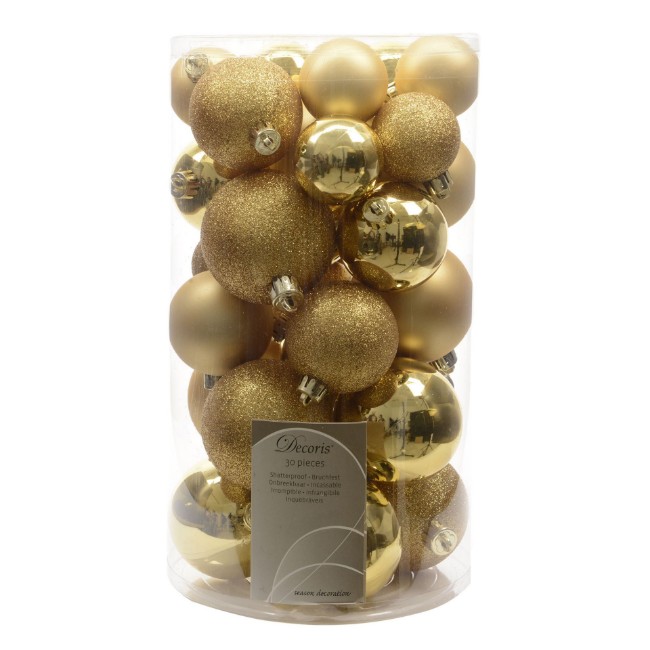 Immagine di 30 Palline di Natalizie Infrangibili Oro