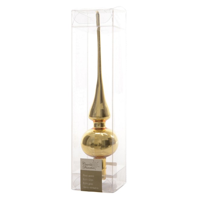 Puntale Albero Natale 26cm in Vetro Oro
