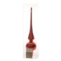 Puntale Albero Natale 26cm in Vetro Rosso