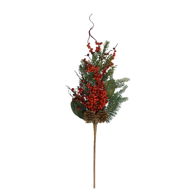 Immagine di Addobbo Floreale Ramo Decorativo Bacche Rosse