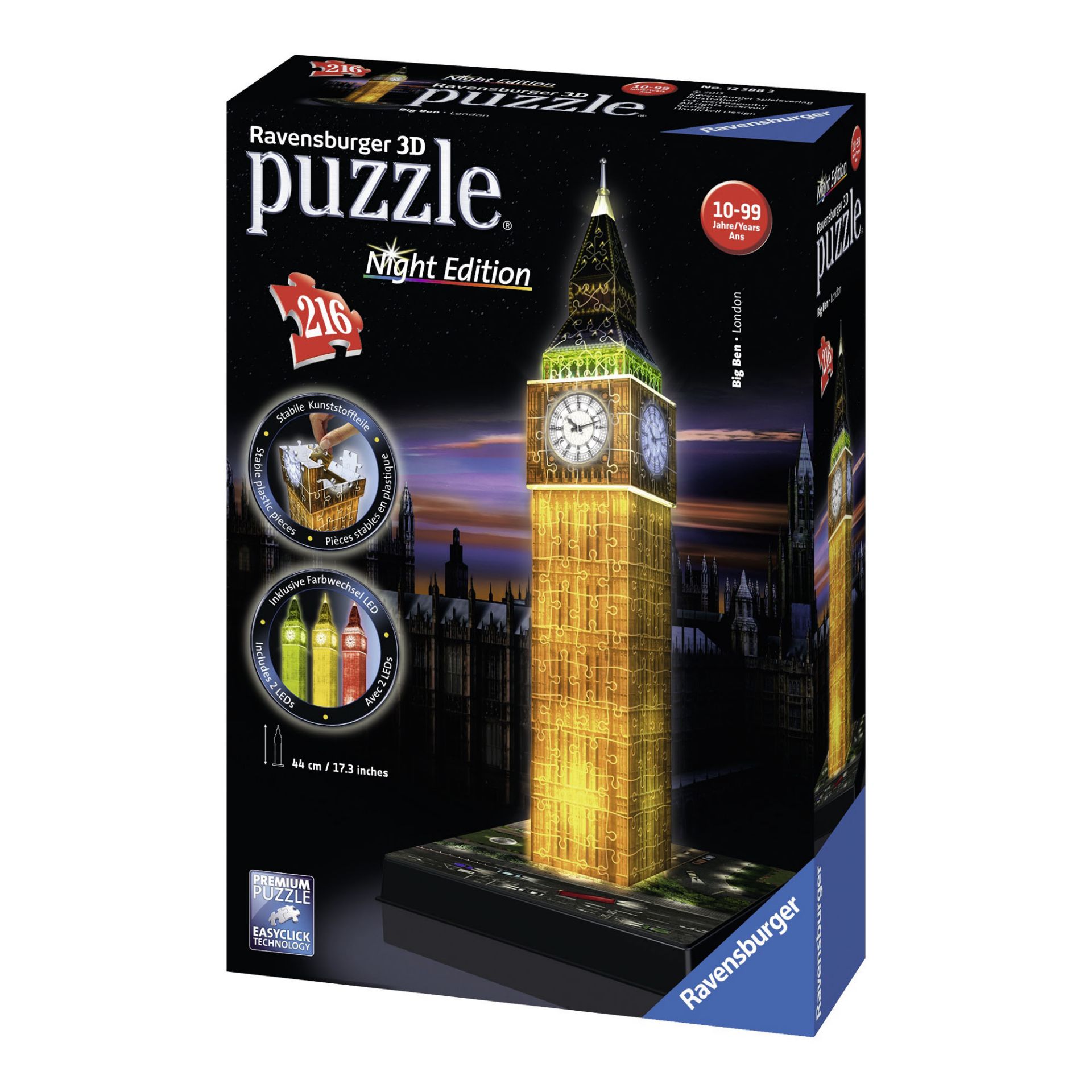 Paniate Big Ben Night Edition Puzzle 3D Building con LED Ravensburger