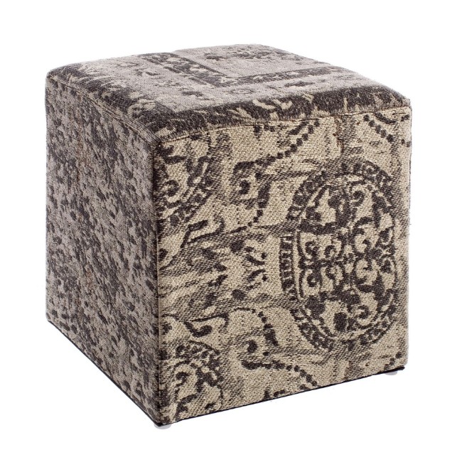 Immagine di Pouf Quadrato Bizzotto Twist in Cotone e Legno 40x40x40 cm