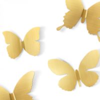 Immagine di Mariposa Set 9 Farfalle Decorative da Parete Ottone 