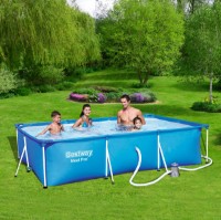 Bestway Piscina Rettangolare Steel Pro 56411 - 300x201x66cm con Filtro a Cartuccia