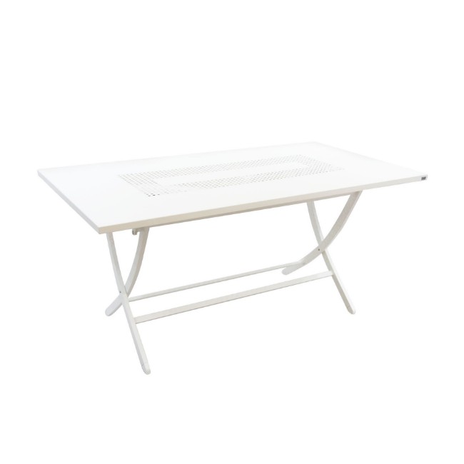 Vermobil Tavolo Pieghevole Vegas da Esterno in Acciaio 160x85cm Bianco