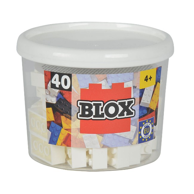 Simba Blox 104114119 - Set Di 4 Mattoncini Bianchi Da Costruzione Con 1000 Pezzi, Gioco Creativo Per Bambini Dai 4 Anni In Su