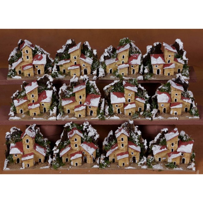 Immagine di Gruppo Case Innevate per Presepe 10x6cm 
