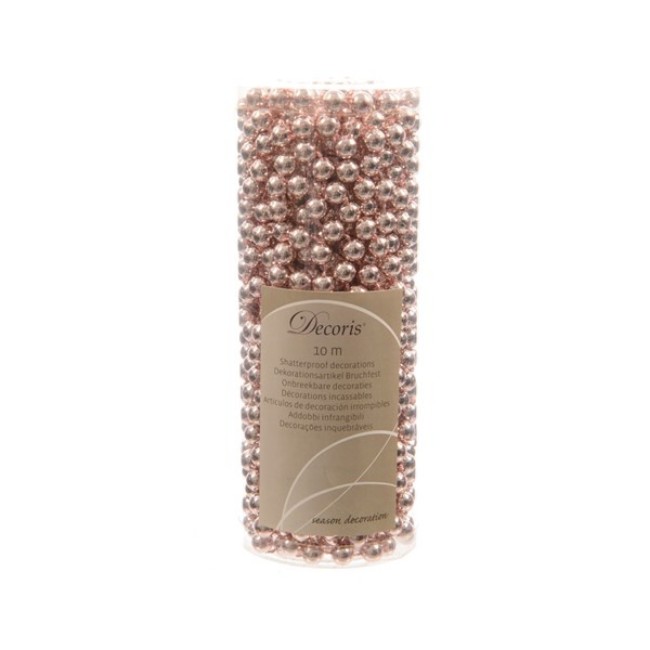 Filo Decorativo Natalizio con Palline 1000cm Rosa Cipria
