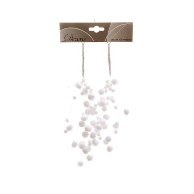 Immagine di Pendente Palle di Neve 29cm Bianco