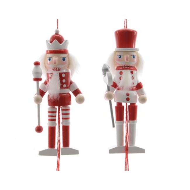 Immagine di Pendente Schiaccianoci 12,5cm Rosso/Bianco