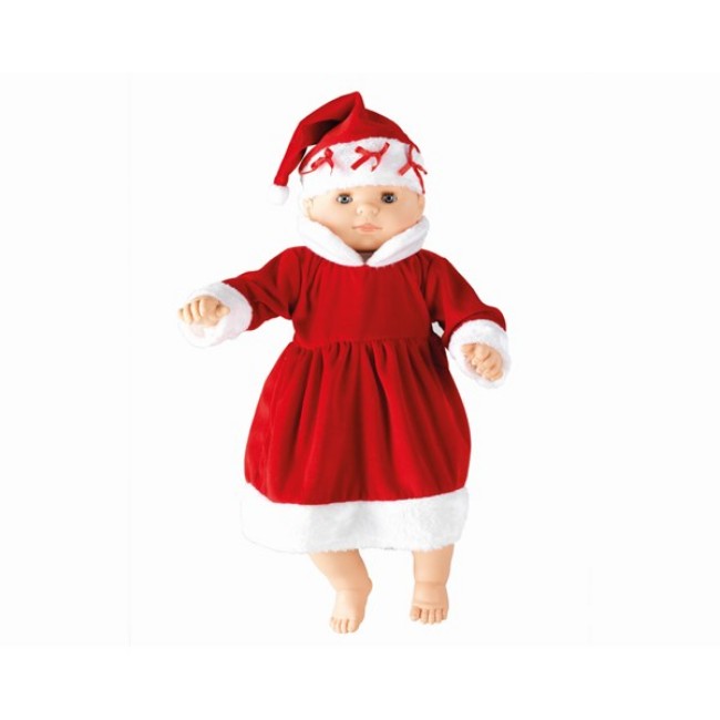 Costume Babbo Natale Per Bambina — Vestito Rosso Con Pom Pom, Cintura E Scialle, Taglie S-4/6 A XL-12/14