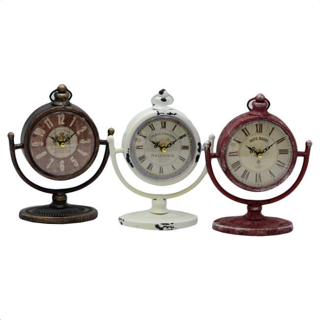 Immagine di Orologio Tavolo Metallo 21cm 