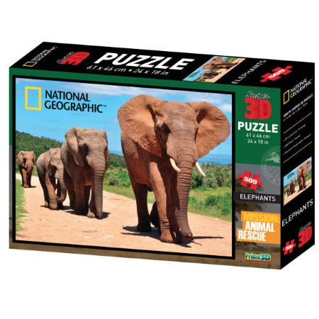 Immagine di National Geographic Puzzle 3D 500 pezzi African Elephants 