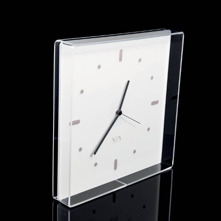 Immagine di Orologio da muro Quadrato H24 35x35cm in plexiglas trasparente 