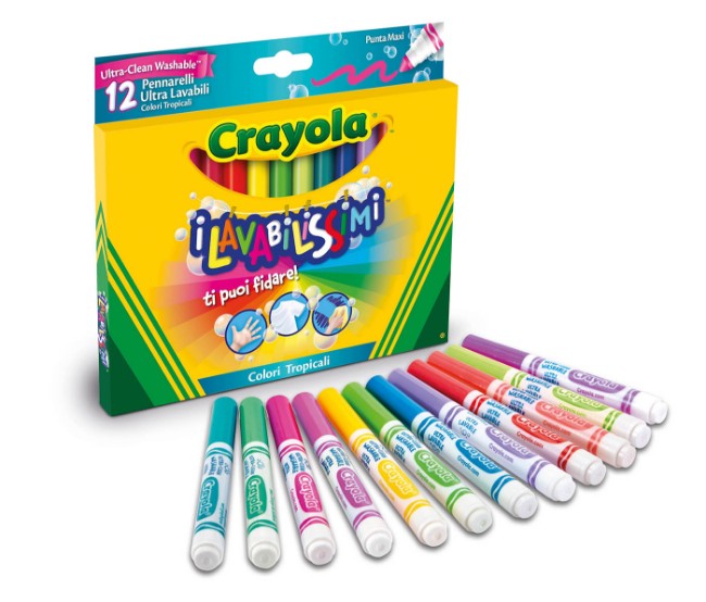 Paniate - Lavabilissimi 12 Pennarelli Punta Maxi Colori Tropicali Ultra  Lavabili Crayola in offerta da Paniate