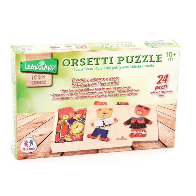 Immagine di Puzzle Legno Coppia Orsetti 