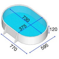 Piscina Ovale Fidji  KIT730ECO - 730x375x120cm Gre