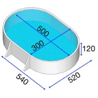 Piscina Ovale Fidji KIT500ECO - 500x300x120cm Gre