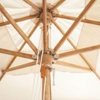 Immagine di Ombrellone con Finitura Inox 300cm con Palo in Teak 48mm - Verde