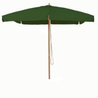 Immagine di Ombrellone con Finitura Inox 3x3m con Palo in Teak 48mm - Verde 