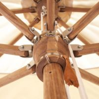 Immagine di Ombrellone con Finitura Inox 3x3m con Palo in Teak 48mm - Verde 