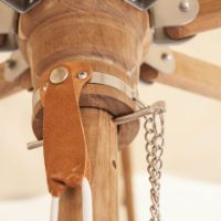 Immagine di Ombrellone con Finitura Inox 3x3m con Palo in Teak 48mm - Verde 