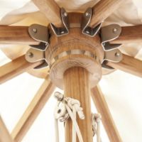 Immagine di Ombrellone con Finitura Inox 3x4m con Palo in Teak da 48mm - Verde