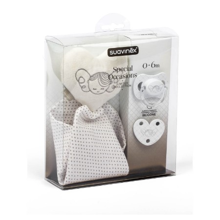 Immagine di White Set Regalo Succhietto + Clip + Doudou 