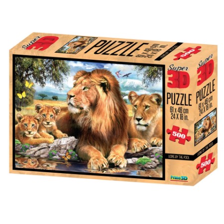 Immagine di Puzzle 3D Lions By The Pool 500 Pz 