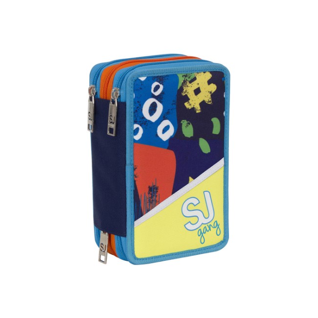 Set Scuola Seven Per Ragazzi - Zaino 28 Litri + Astuccio 3 Zip, Design Graffiti, Materiale Resistente