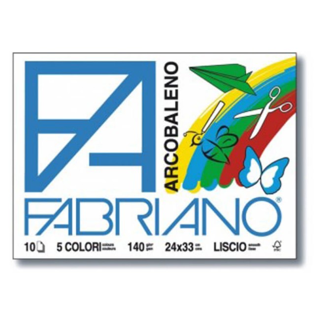 Immagine di Album da Disegno FA Arcobaleno Liscio 24x33 cm, 10 Fogli 140 g/m2