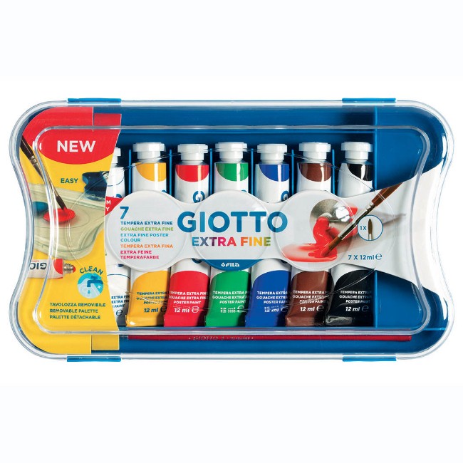 Immagine di Tempera Extra Fine (7 Tubetti da 12ml + 1 Pennello) 