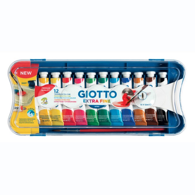 Immagine di Tempera Extra Fine (12 Tubetti da 12ml + 1 Pennello) 