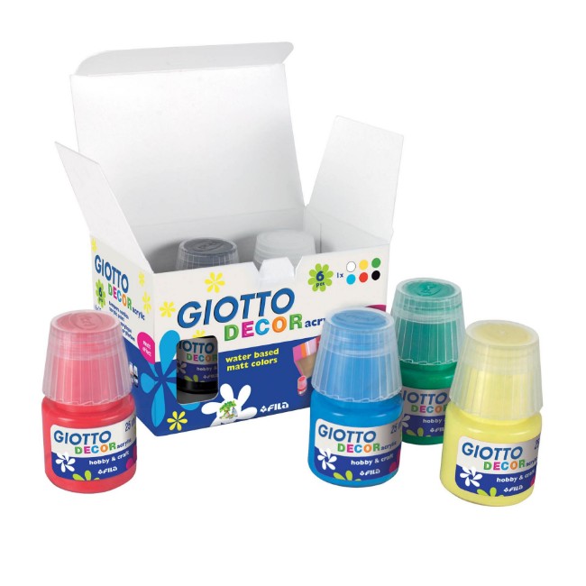 Immagine di Tempere Acriliche Decor Acrylic Matt Effetto Opaco (6 Flaconi da 25ml) 